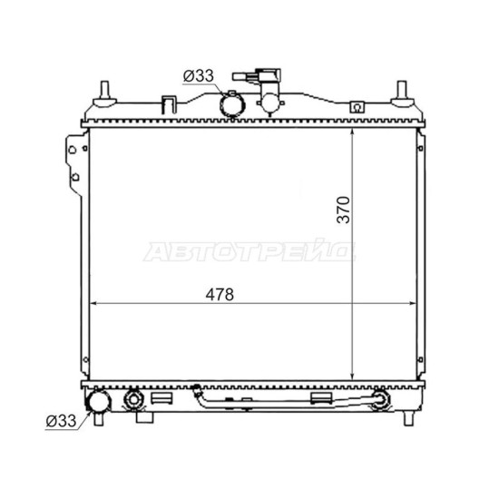 Радиатор HYUNDAI GETZ 1.3/1.4/1.6 02- SAT