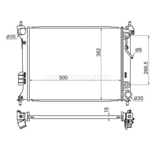 Радиатор HYUNDAI I20 1.2/1.4/1.6 09-/KIA VENGA 1.4/1.6 10- SAT