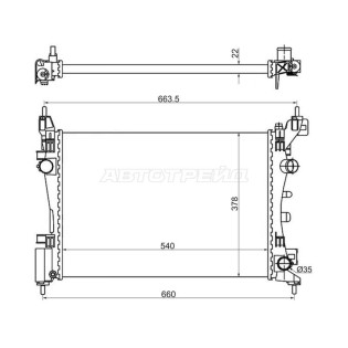 Радиатор OPEL CORSA D 1.0/1.2/1.4/1.6  2007- SAT