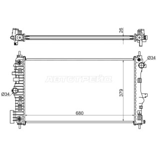 Радиатор OPEL INSIGNIA 2.0T (бензин) 08- SAT